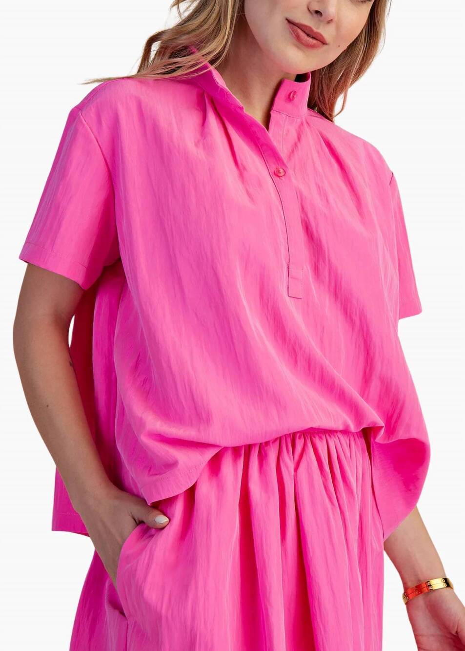 NEW GLAM chloe lightweight cotton top in pink